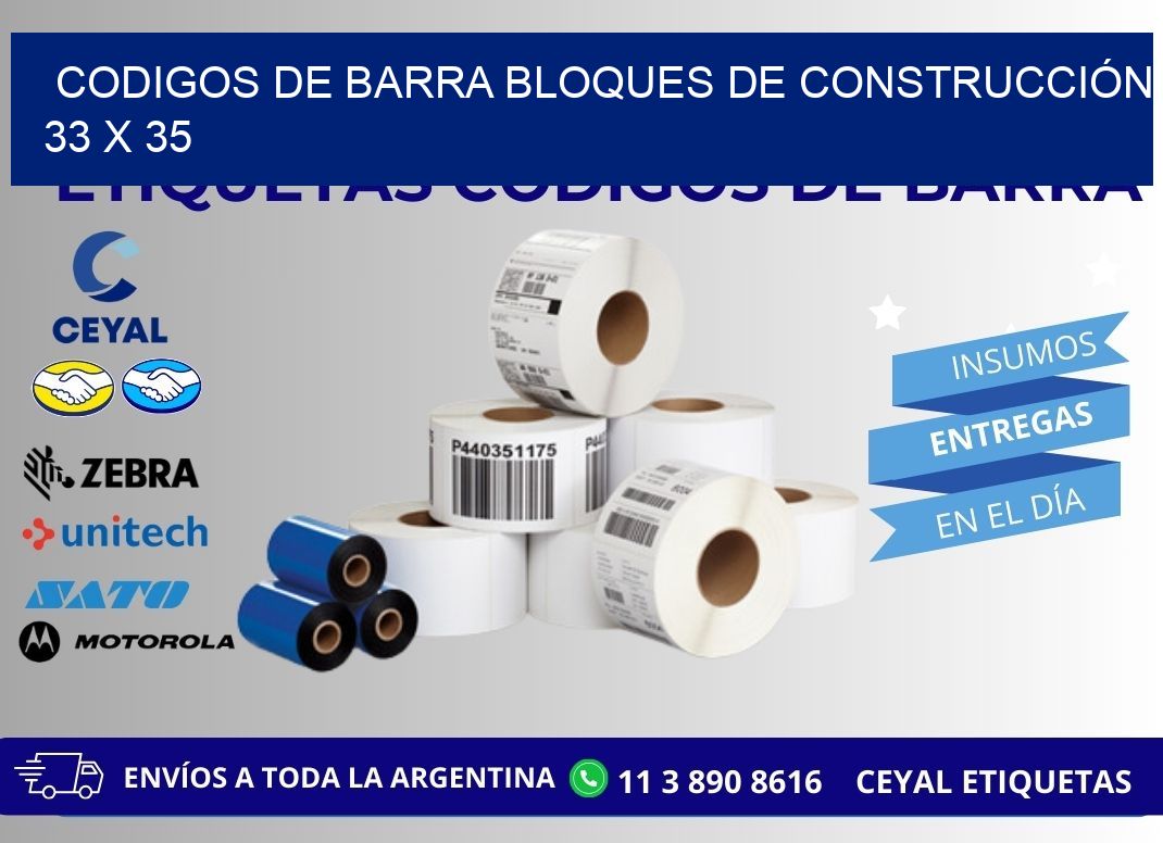 CODIGOS DE BARRA BLOQUES DE CONSTRUCCIÓN 33 x 35