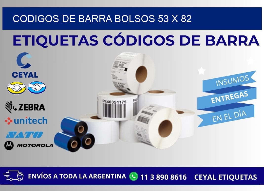 CODIGOS DE BARRA BOLSOS 53 x 82
