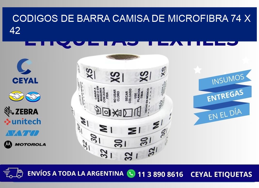 CODIGOS DE BARRA CAMISA DE MICROFIBRA 74 x 42