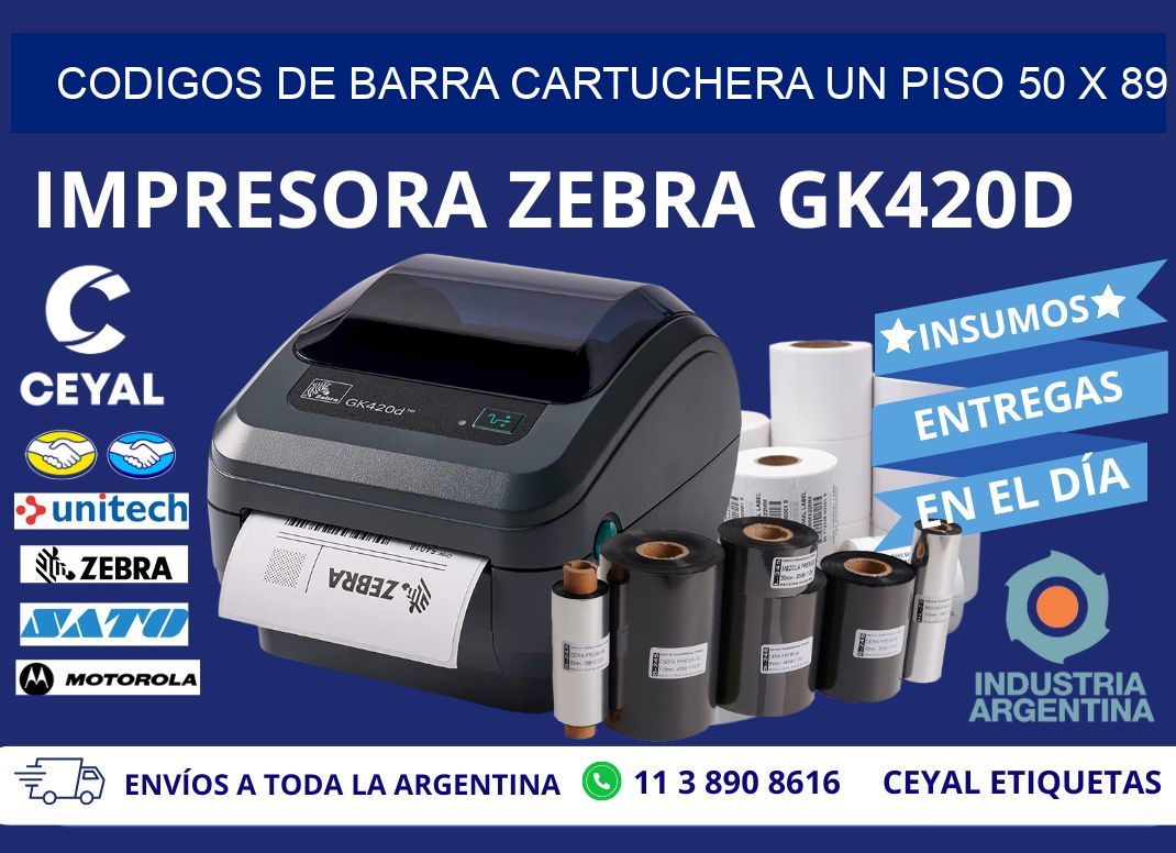 CODIGOS DE BARRA CARTUCHERA UN PISO 50 x 89