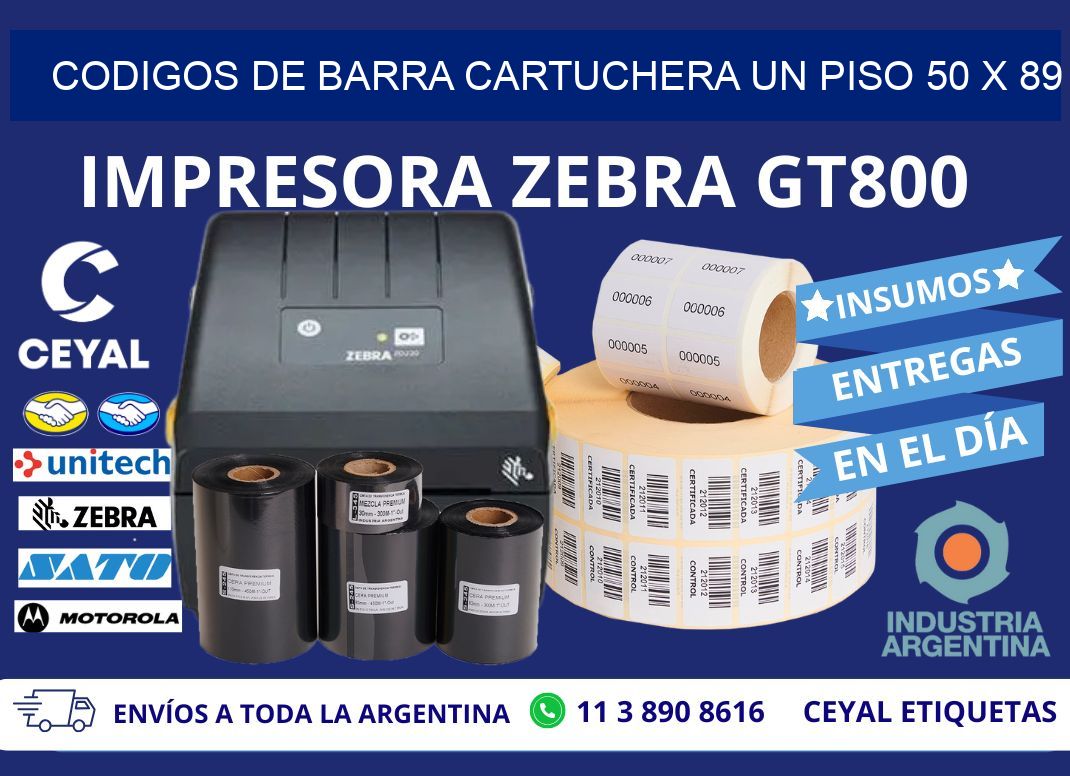 CODIGOS DE BARRA CARTUCHERA UN PISO 50 x 89