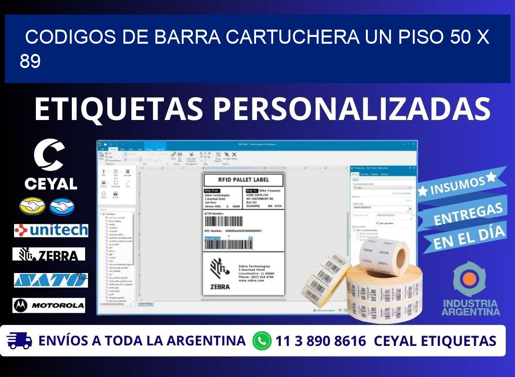 CODIGOS DE BARRA CARTUCHERA UN PISO 50 x 89
