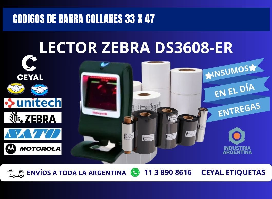 CODIGOS DE BARRA COLLARES 33 x 47