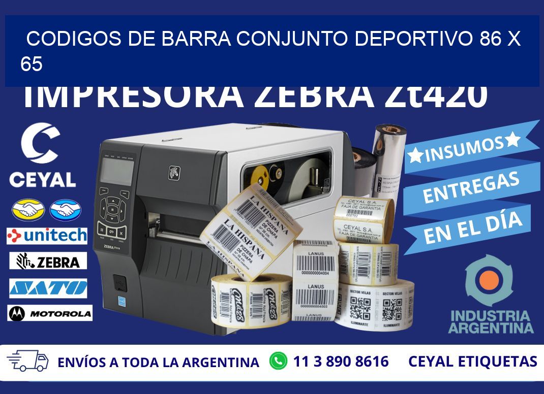 CODIGOS DE BARRA CONJUNTO DEPORTIVO 86 x 65