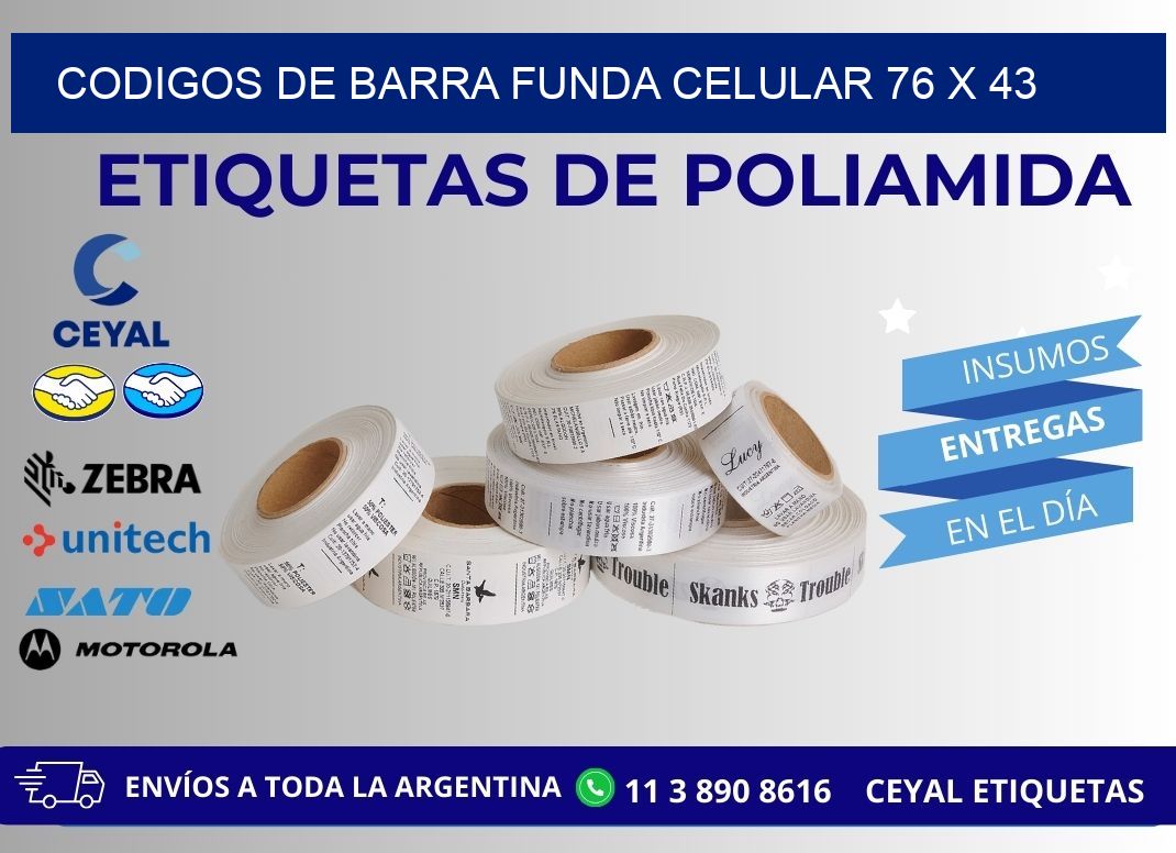 CODIGOS DE BARRA FUNDA CELULAR 76 x 43