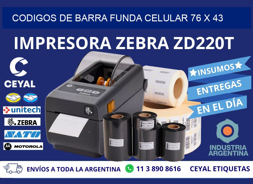 CODIGOS DE BARRA FUNDA CELULAR 76 x 43