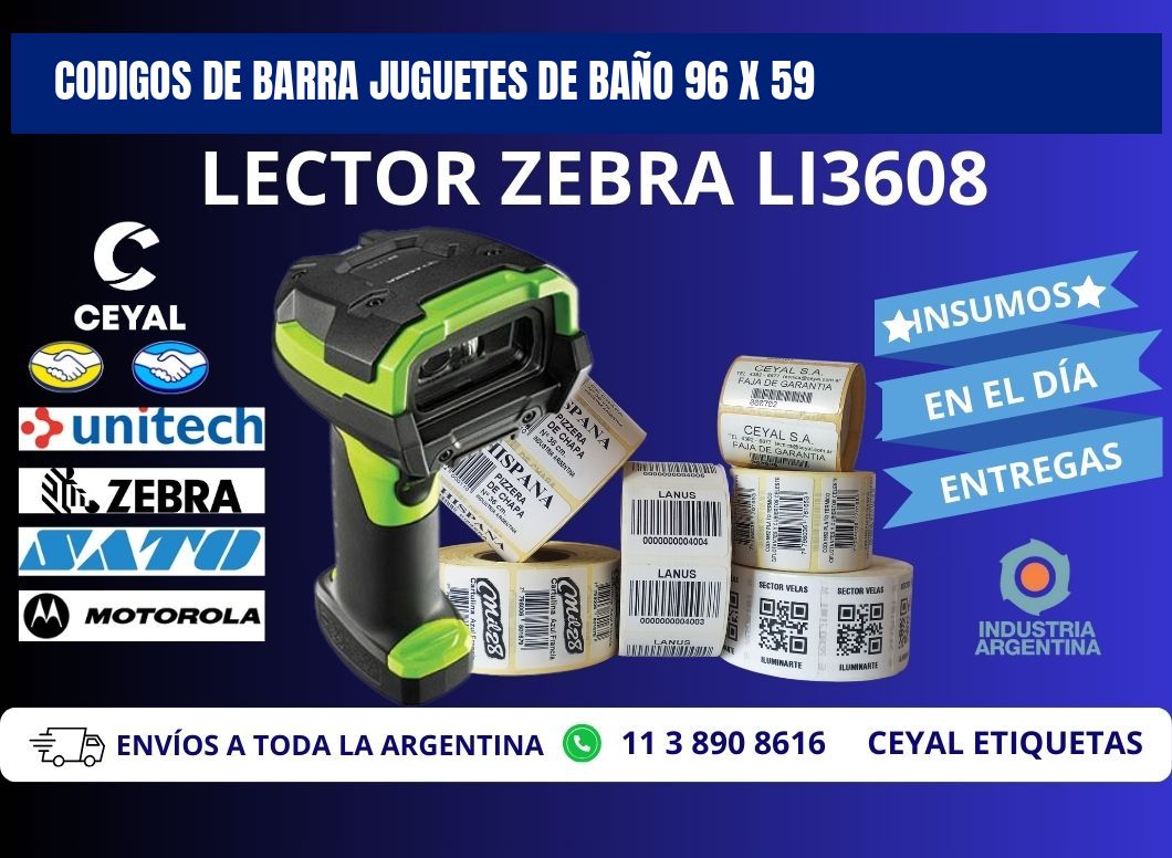 CODIGOS DE BARRA JUGUETES DE BAÑO 96 x 59