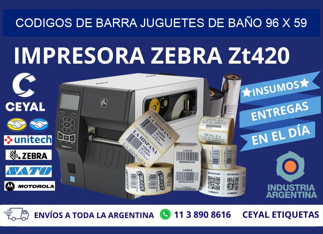 CODIGOS DE BARRA JUGUETES DE BAÑO 96 x 59