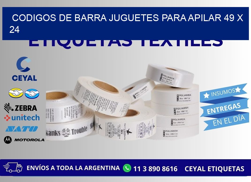 CODIGOS DE BARRA JUGUETES PARA APILAR 49 x 24