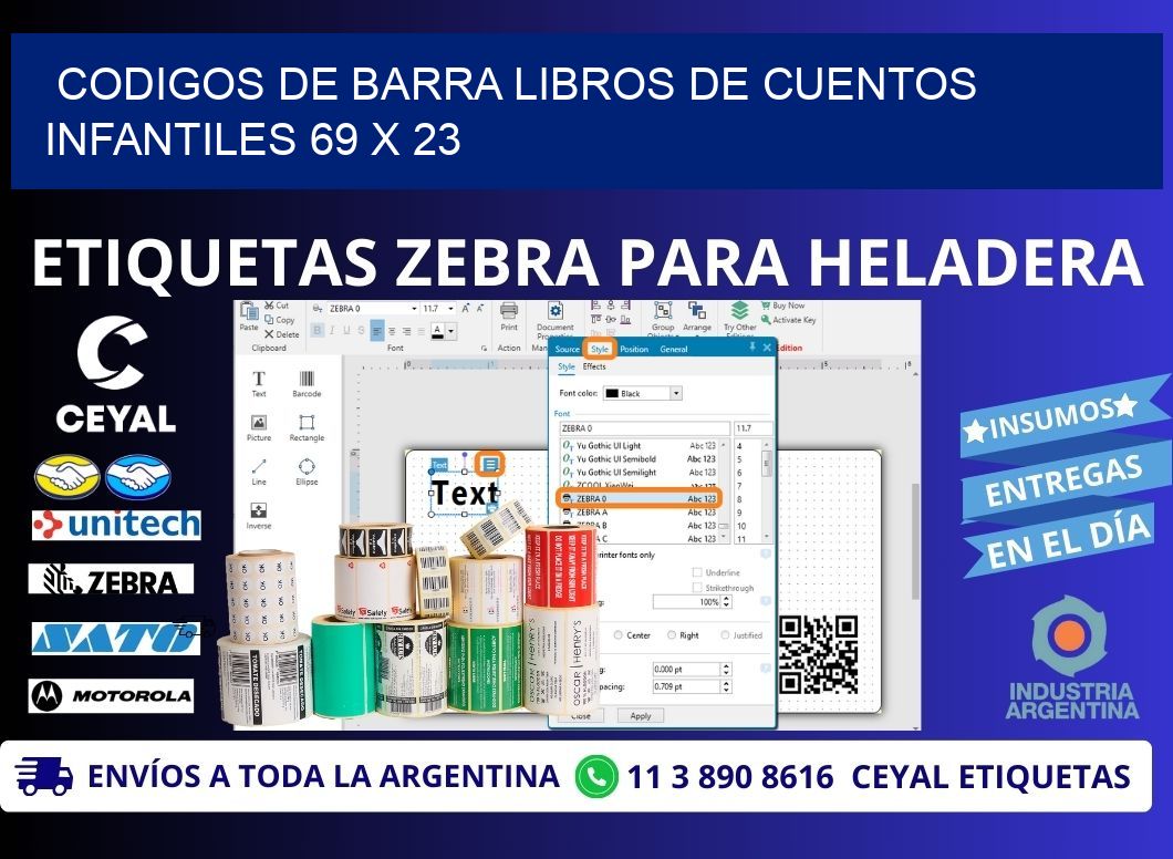 CODIGOS DE BARRA LIBROS DE CUENTOS INFANTILES 69 x 23