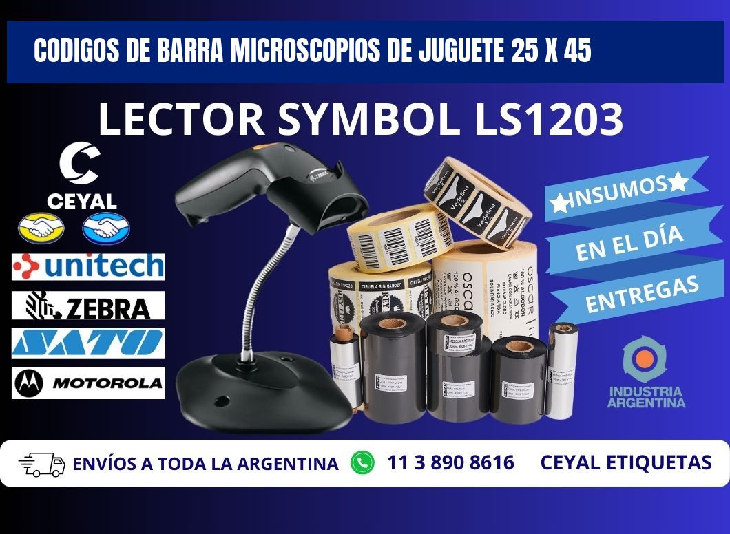 CODIGOS DE BARRA MICROSCOPIOS DE JUGUETE 25 x 45