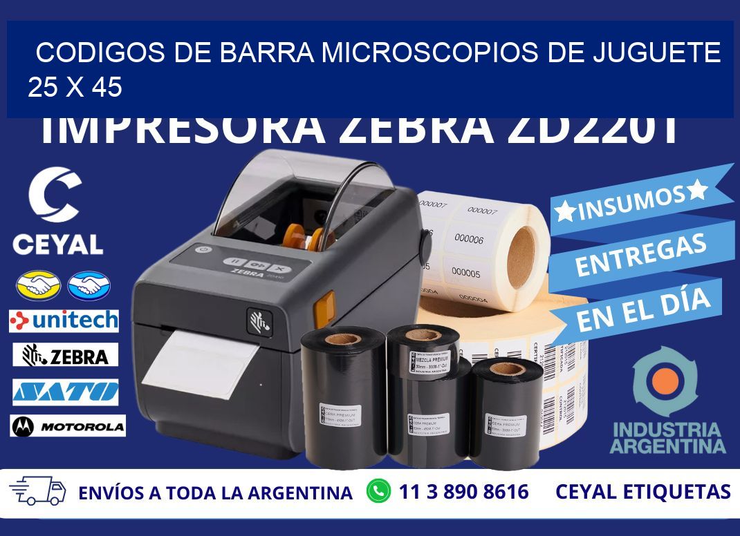CODIGOS DE BARRA MICROSCOPIOS DE JUGUETE 25 x 45