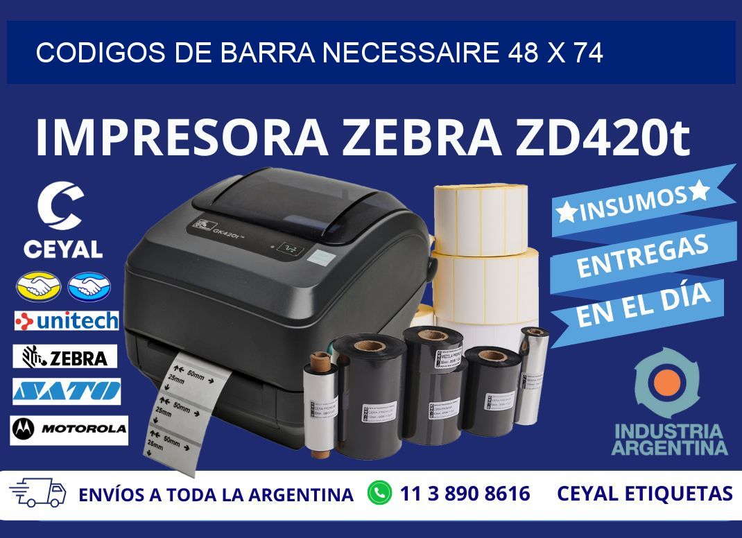 CODIGOS DE BARRA NECESSAIRE 48 x 74