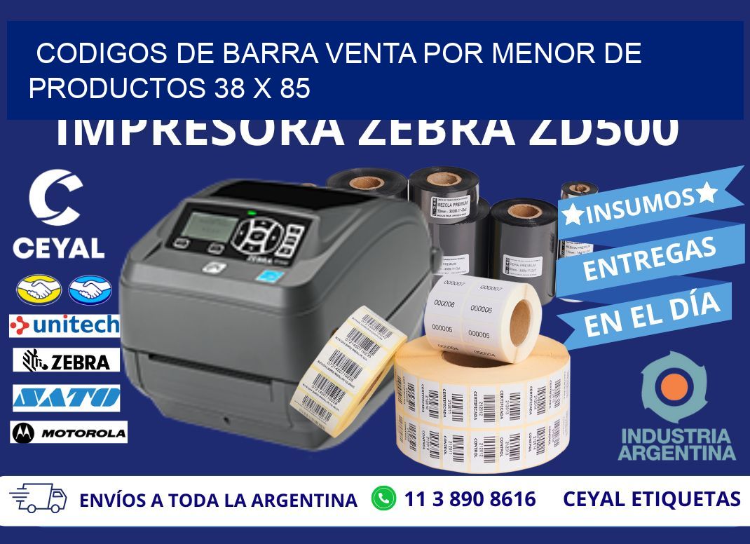 CODIGOS DE BARRA VENTA POR MENOR DE PRODUCTOS 38 x 85