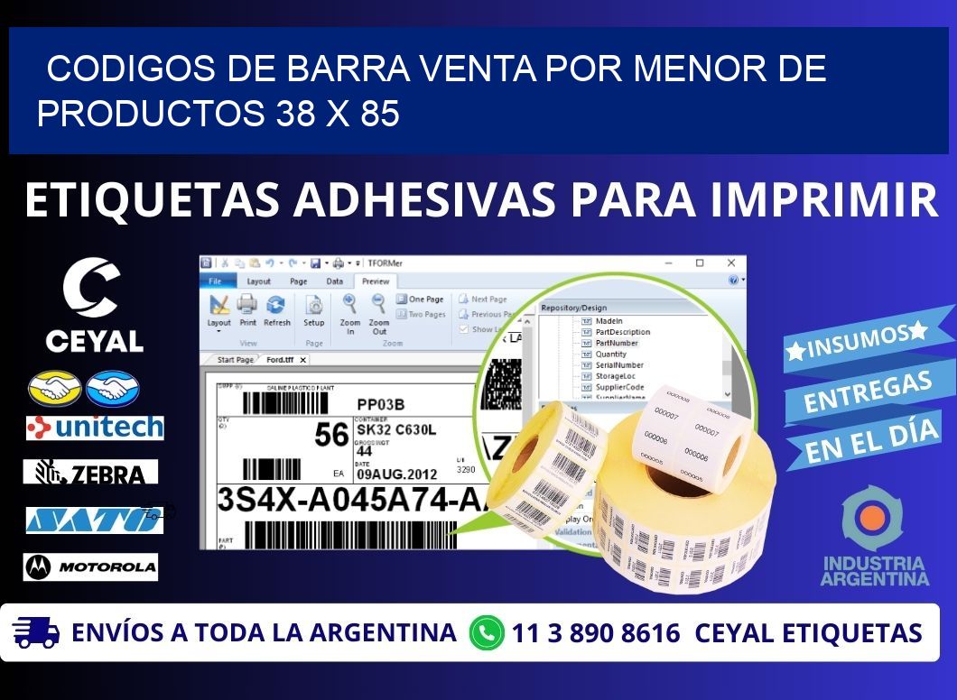 CODIGOS DE BARRA VENTA POR MENOR DE PRODUCTOS 38 x 85