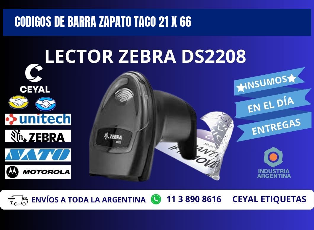 CODIGOS DE BARRA ZAPATO TACO 21 x 66