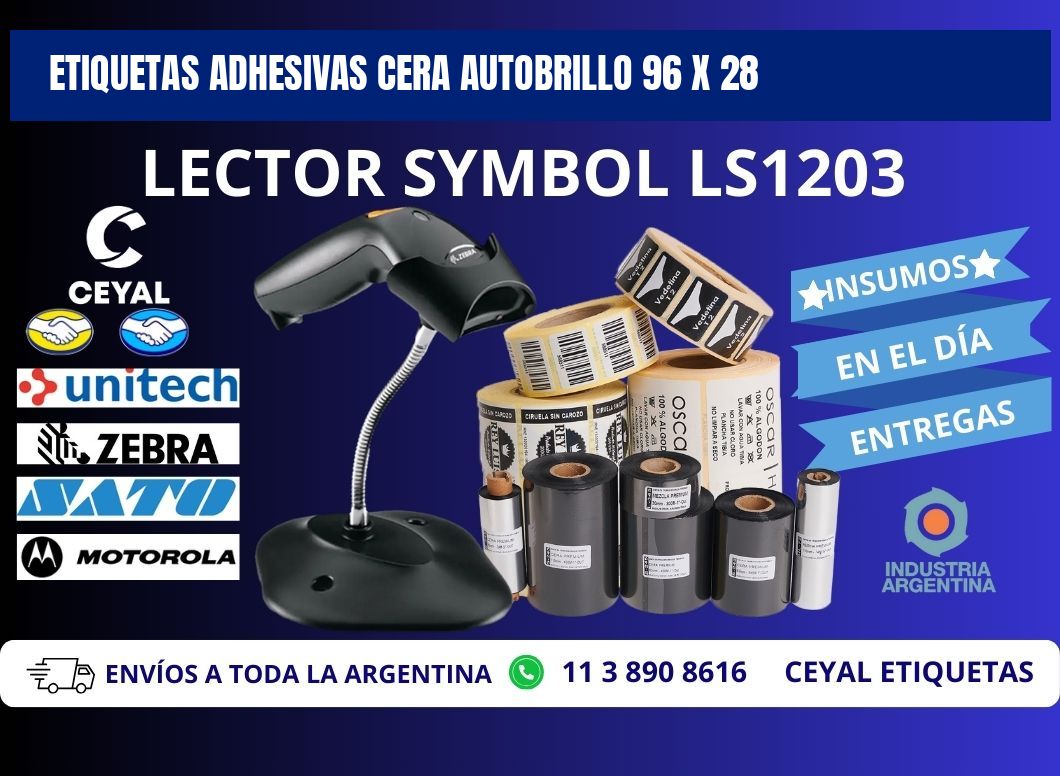 ETIQUETAS ADHESIVAS CERA AUTOBRILLO 96 x 28
