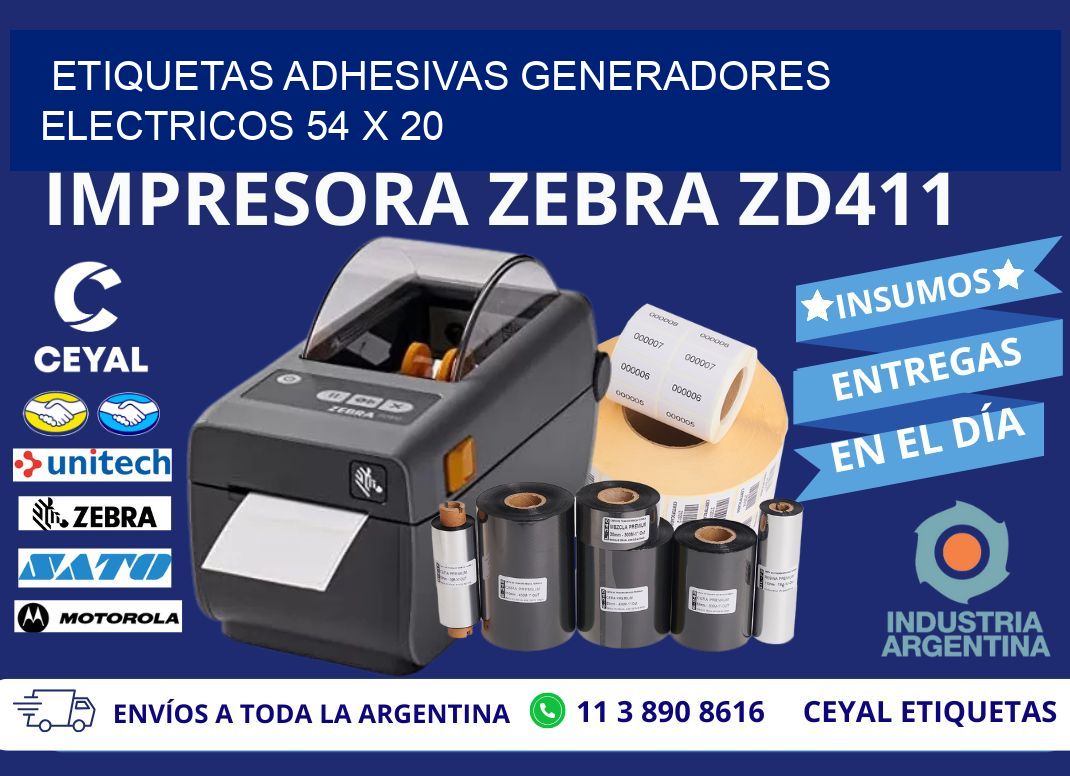 ETIQUETAS ADHESIVAS GENERADORES ELECTRICOS 54 x 20
