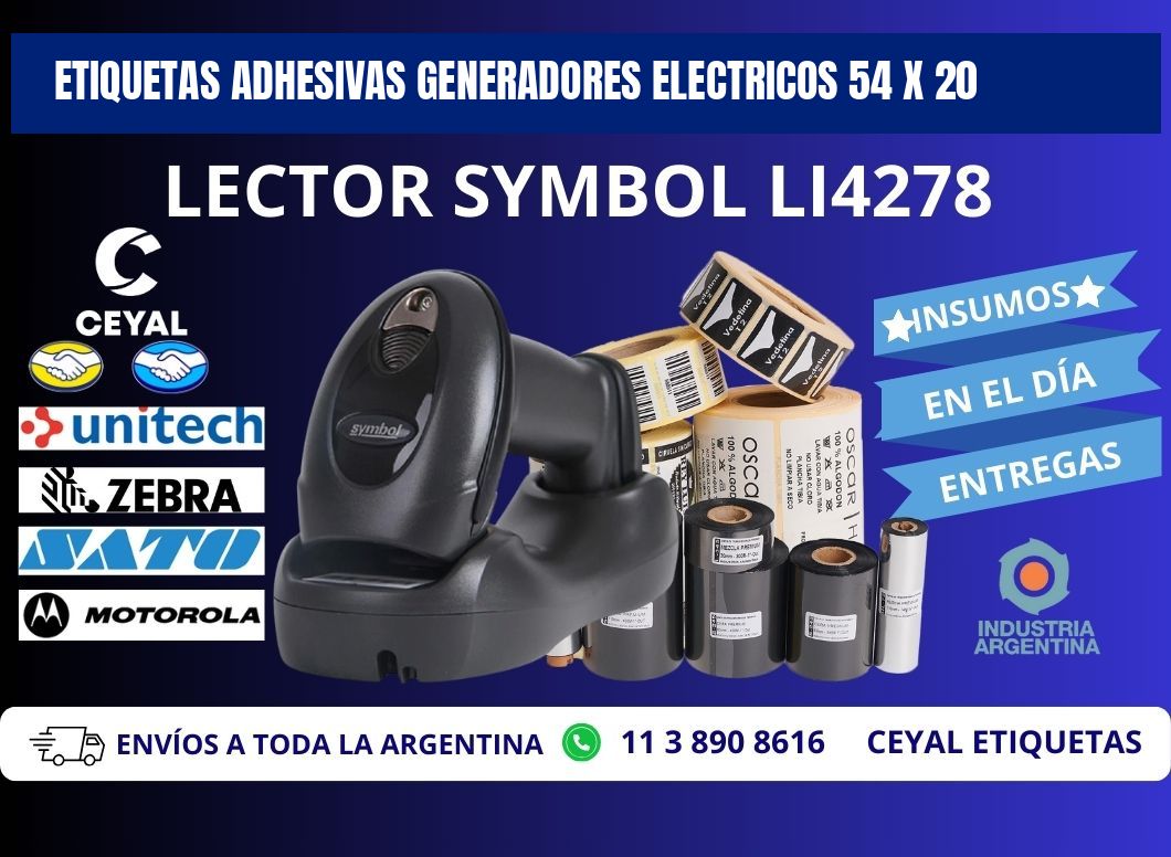 ETIQUETAS ADHESIVAS GENERADORES ELECTRICOS 54 x 20