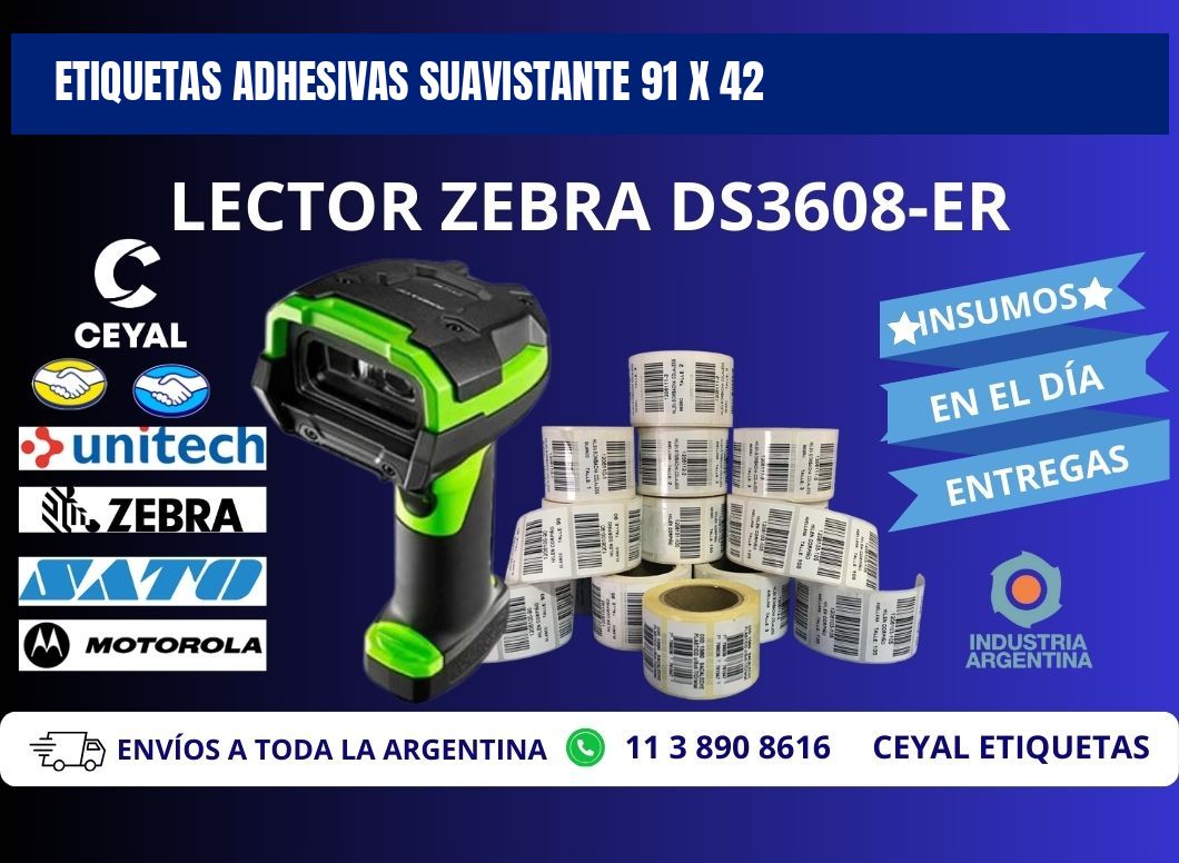 ETIQUETAS ADHESIVAS SUAVISTANTE 91 x 42