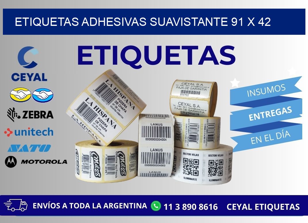 ETIQUETAS ADHESIVAS SUAVISTANTE 91 x 42