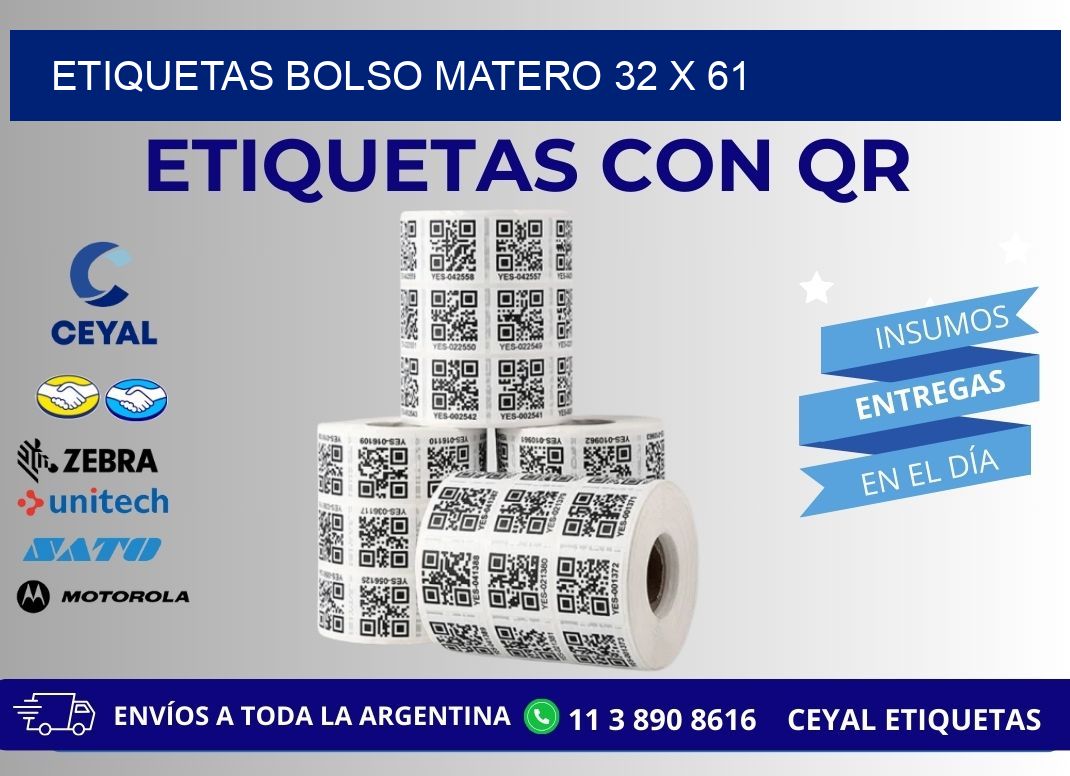 ETIQUETAS BOLSO MATERO 32 x 61