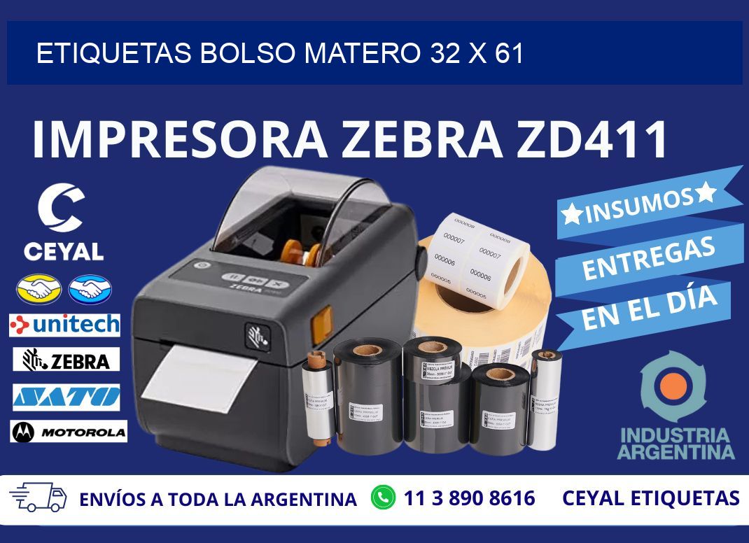 ETIQUETAS BOLSO MATERO 32 x 61