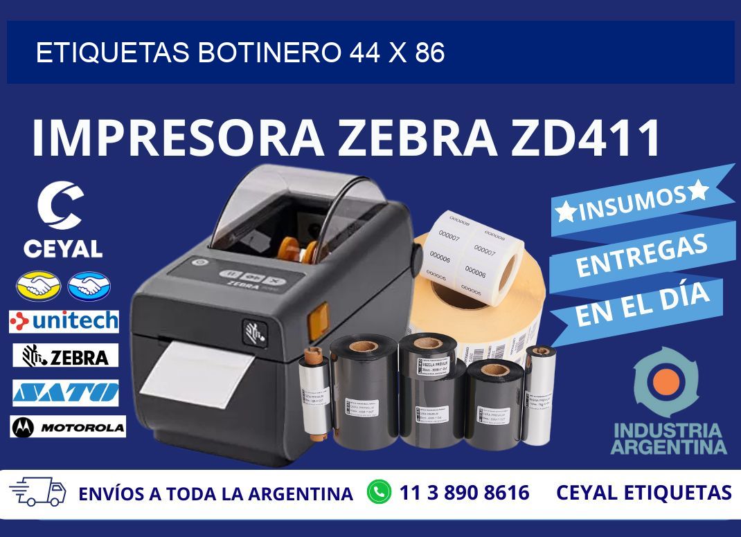 ETIQUETAS BOTINERO 44 x 86