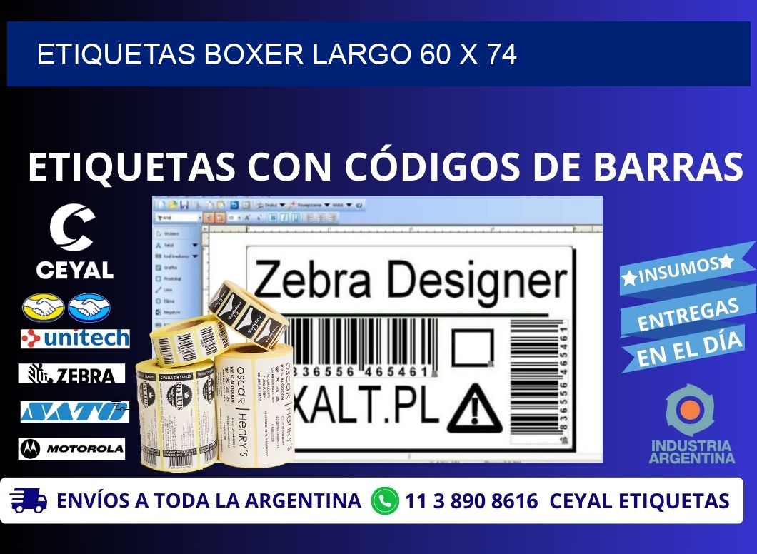 ETIQUETAS BOXER LARGO 60 x 74