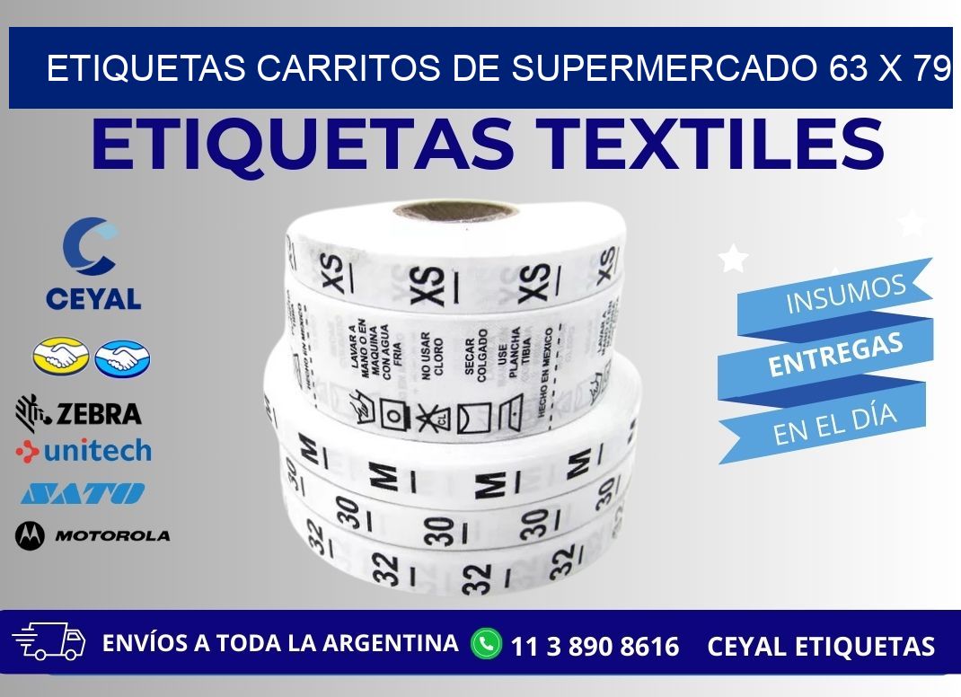 ETIQUETAS CARRITOS DE SUPERMERCADO 63 x 79
