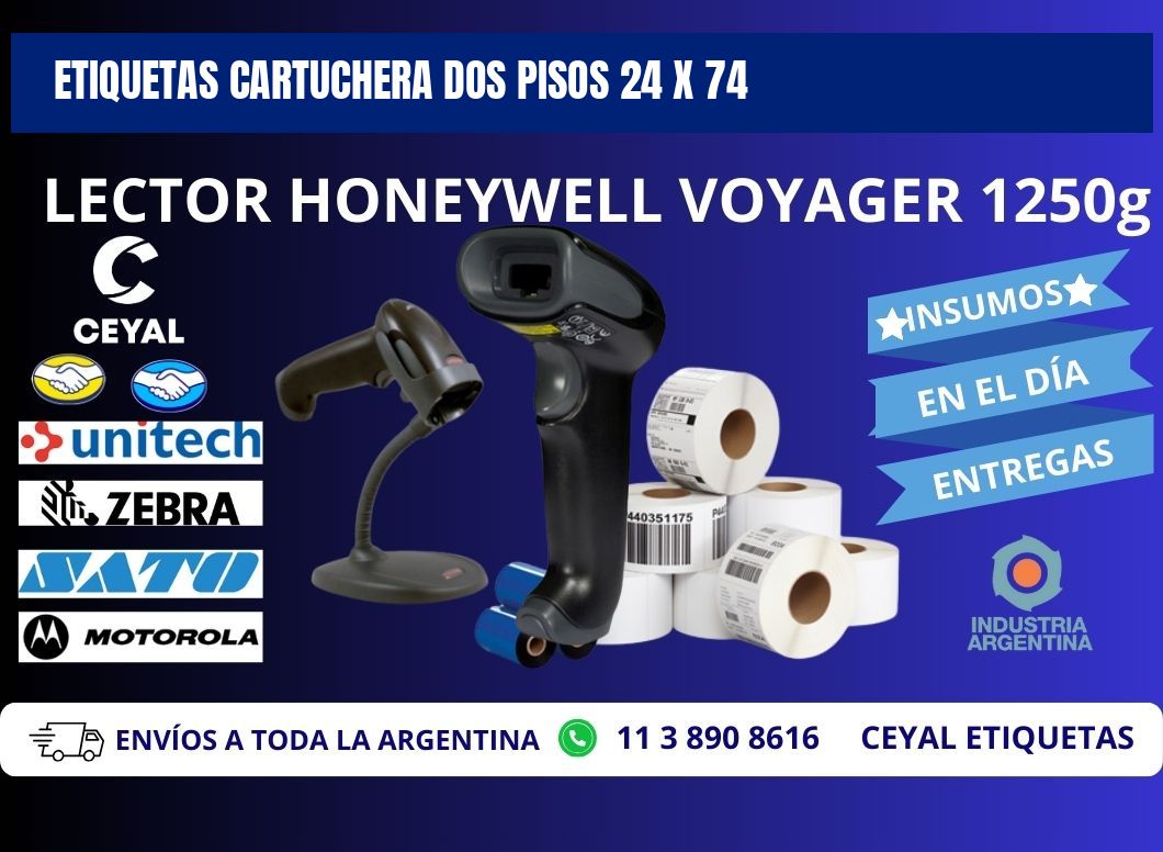 ETIQUETAS CARTUCHERA DOS PISOS 24 x 74