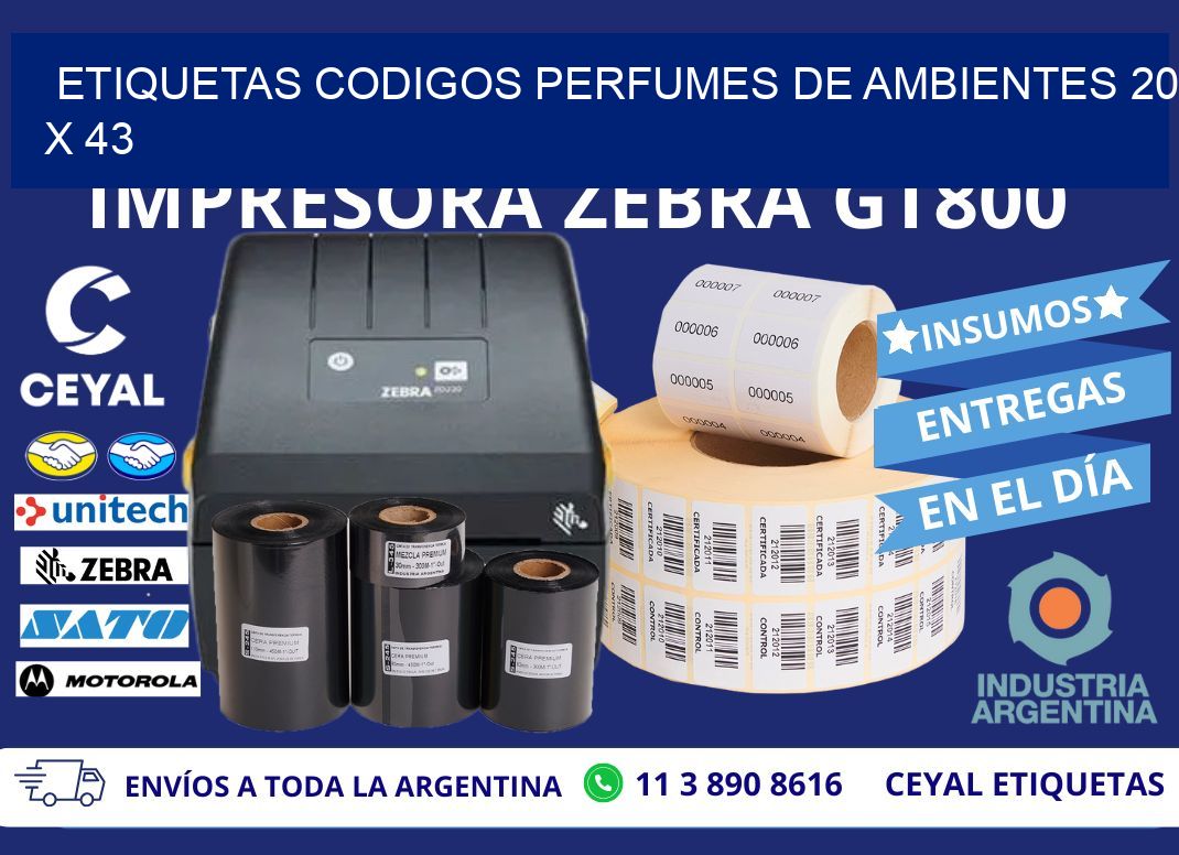 ETIQUETAS CODIGOS PERFUMES DE AMBIENTES 20 x 43