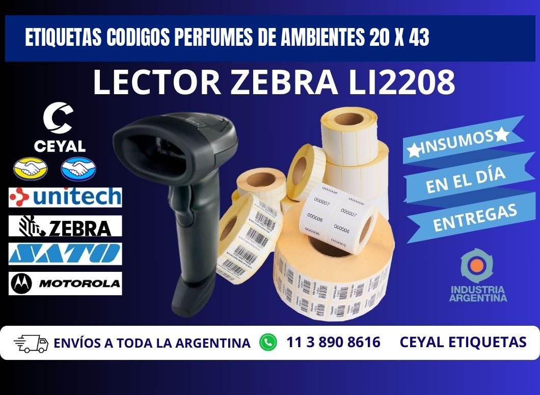 ETIQUETAS CODIGOS PERFUMES DE AMBIENTES 20 x 43