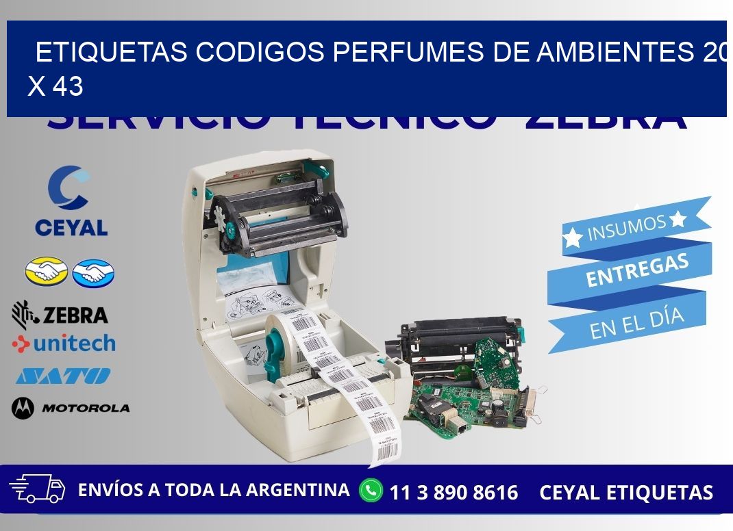 ETIQUETAS CODIGOS PERFUMES DE AMBIENTES 20 x 43