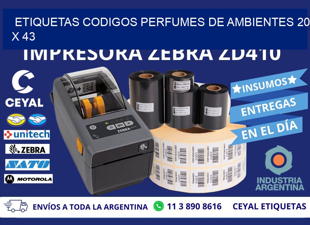 ETIQUETAS CODIGOS PERFUMES DE AMBIENTES 20 x 43