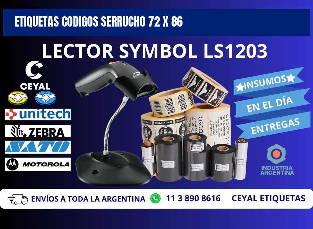 ETIQUETAS CODIGOS SERRUCHO 72 x 86