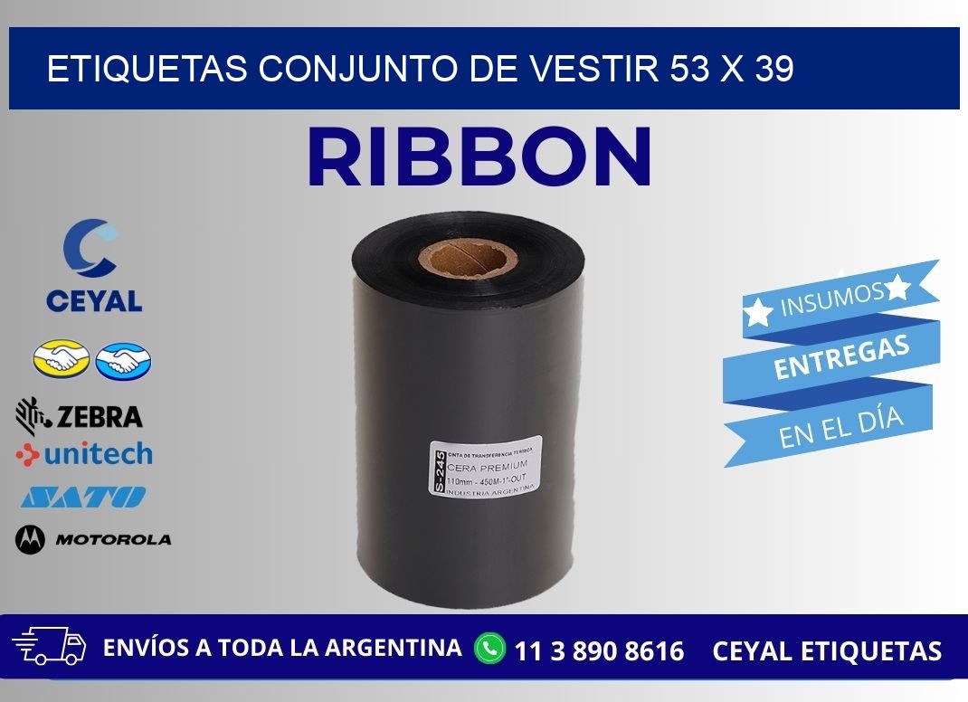 ETIQUETAS CONJUNTO DE VESTIR 53 x 39
