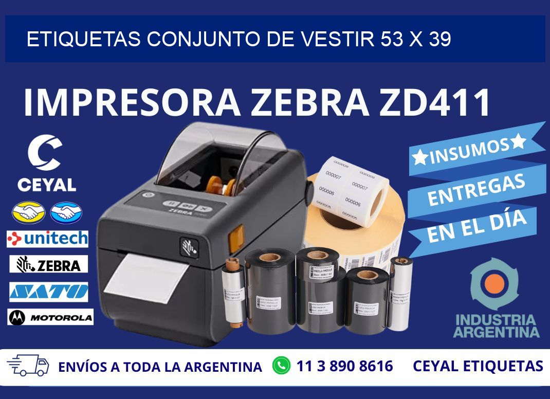 ETIQUETAS CONJUNTO DE VESTIR 53 x 39