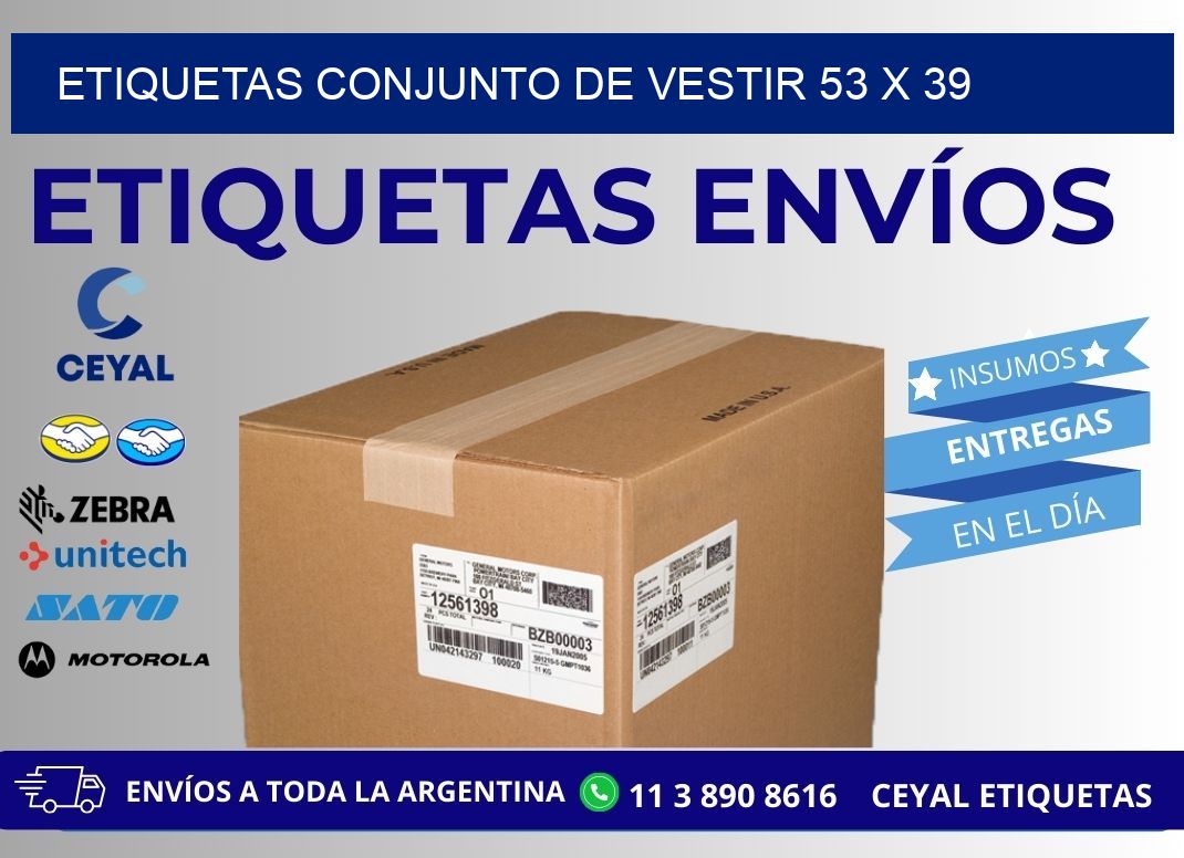 ETIQUETAS CONJUNTO DE VESTIR 53 x 39