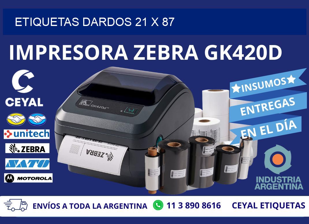 ETIQUETAS DARDOS 21 x 87