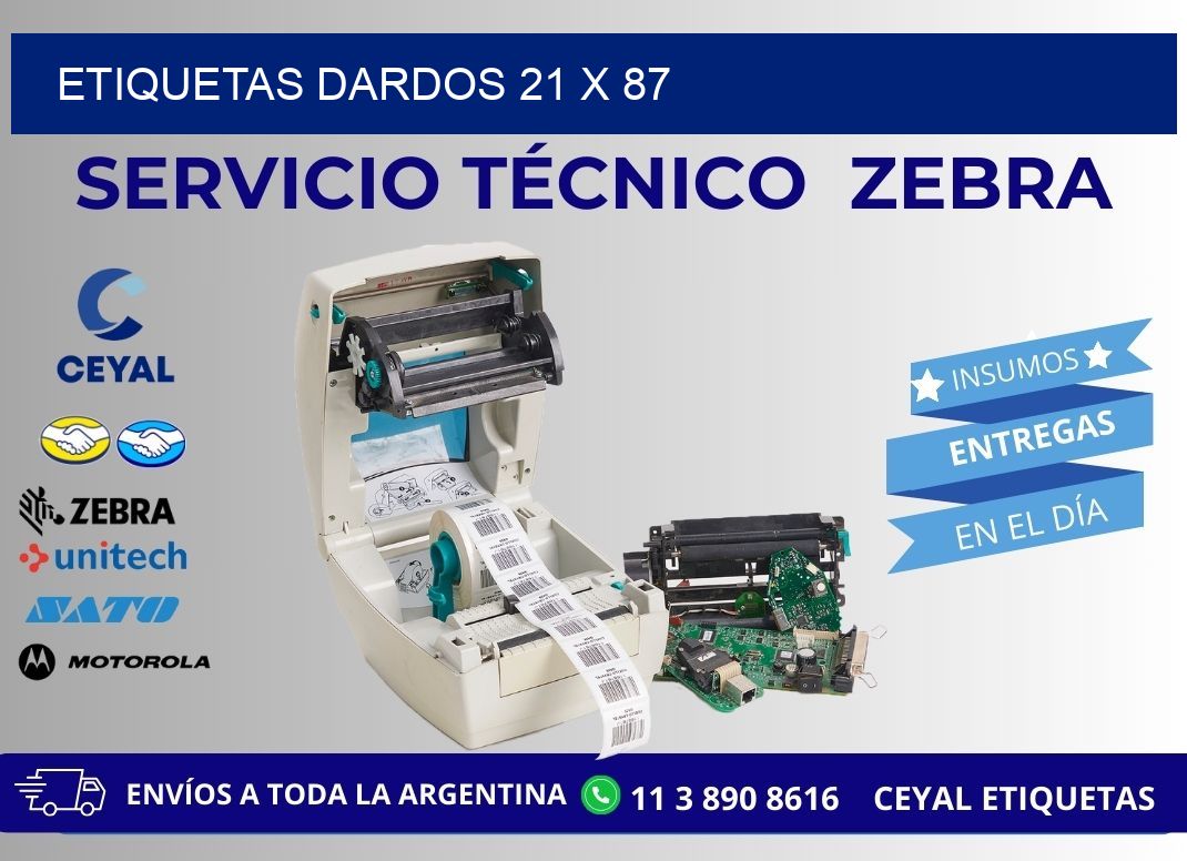 ETIQUETAS DARDOS 21 x 87
