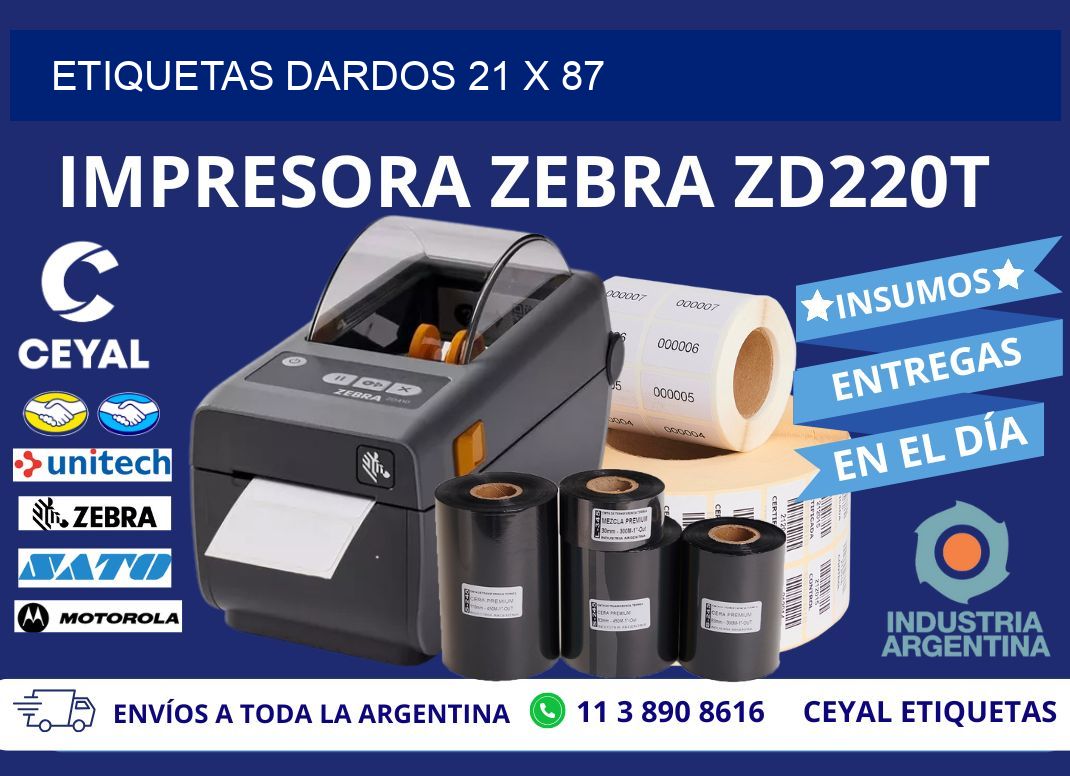 ETIQUETAS DARDOS 21 x 87