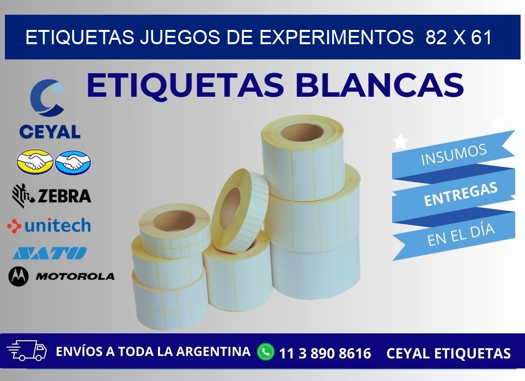 ETIQUETAS JUEGOS DE EXPERIMENTOS  82 x 61