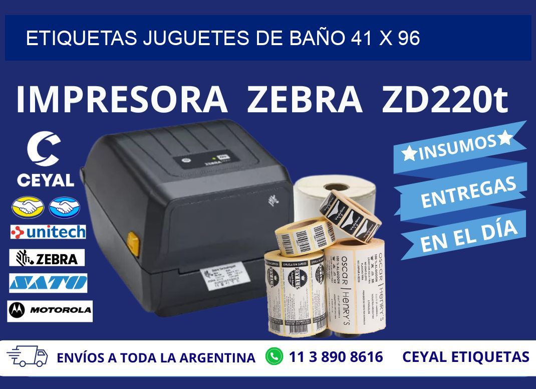 ETIQUETAS JUGUETES DE BAÑO 41 x 96
