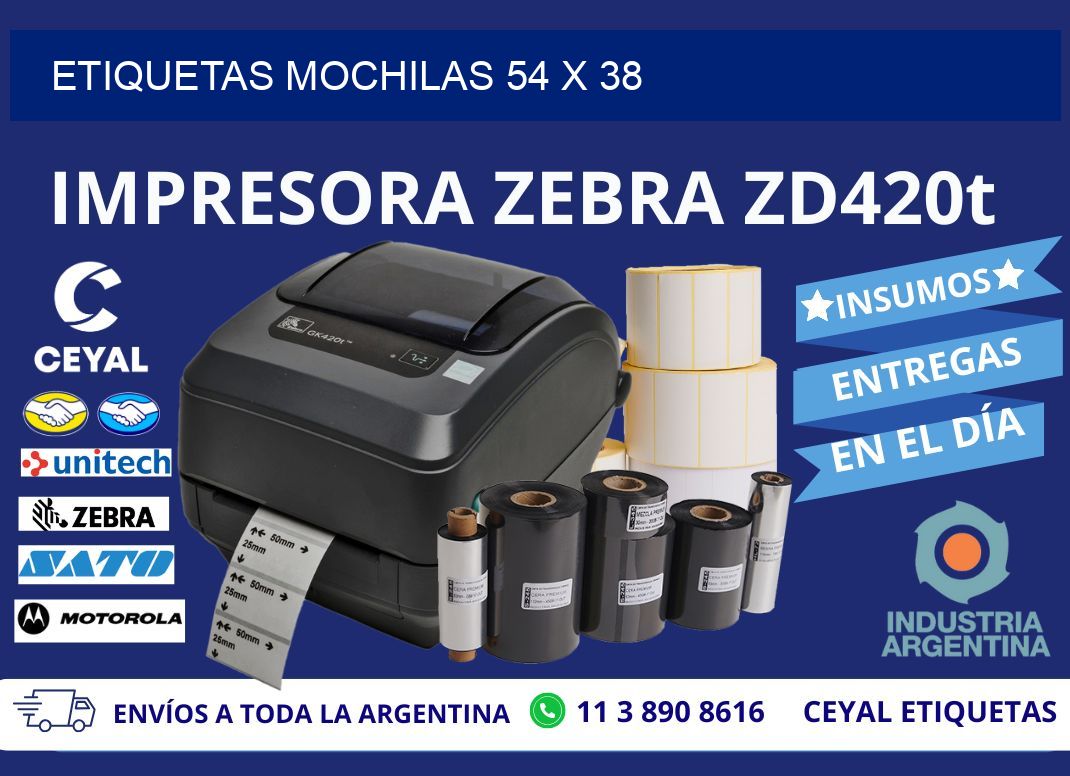 ETIQUETAS MOCHILAS 54 x 38