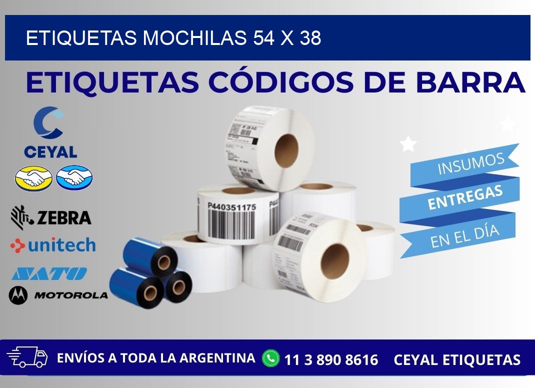 ETIQUETAS MOCHILAS 54 x 38