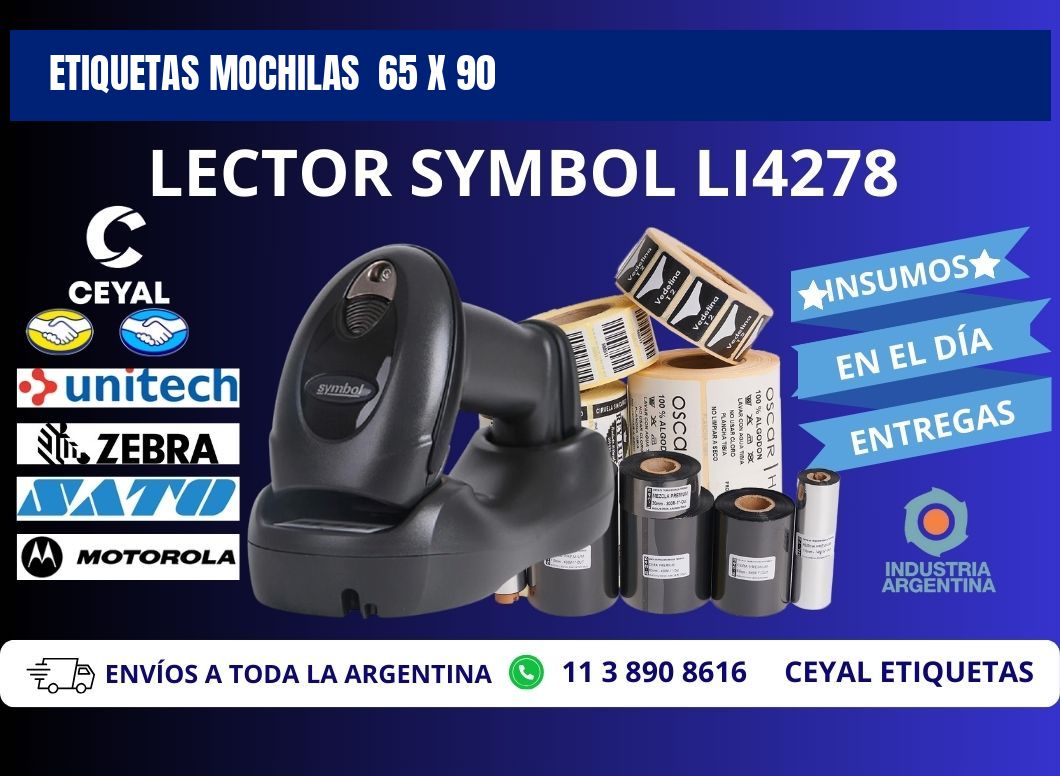 ETIQUETAS MOCHILAS  65 x 90
