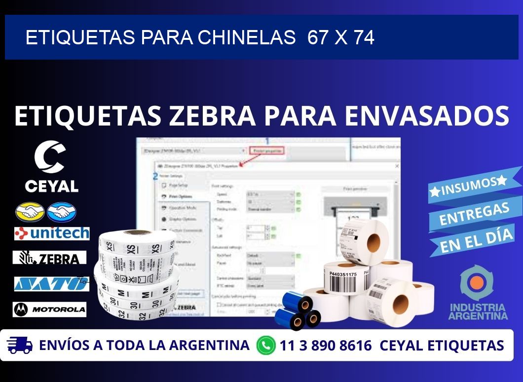 ETIQUETAS PARA CHINELAS  67 x 74