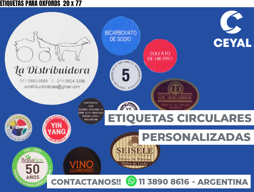 ETIQUETAS PARA OXFORDS  20 x 77