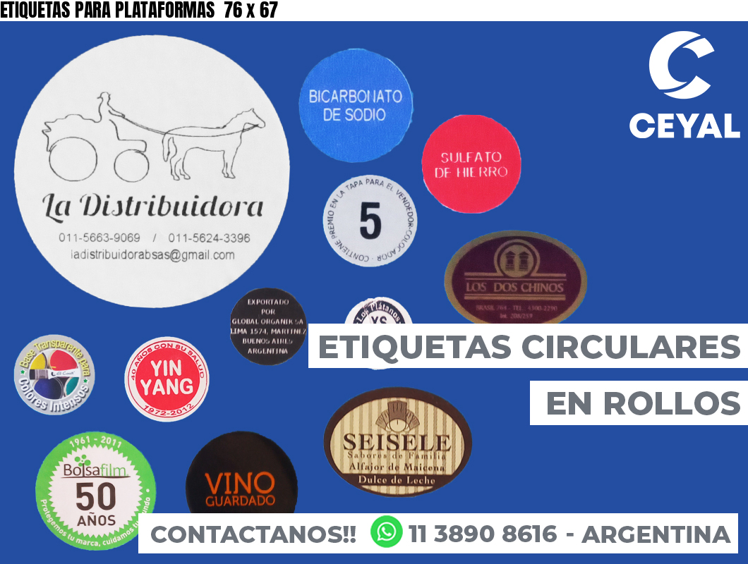 ETIQUETAS PARA PLATAFORMAS  76 x 67